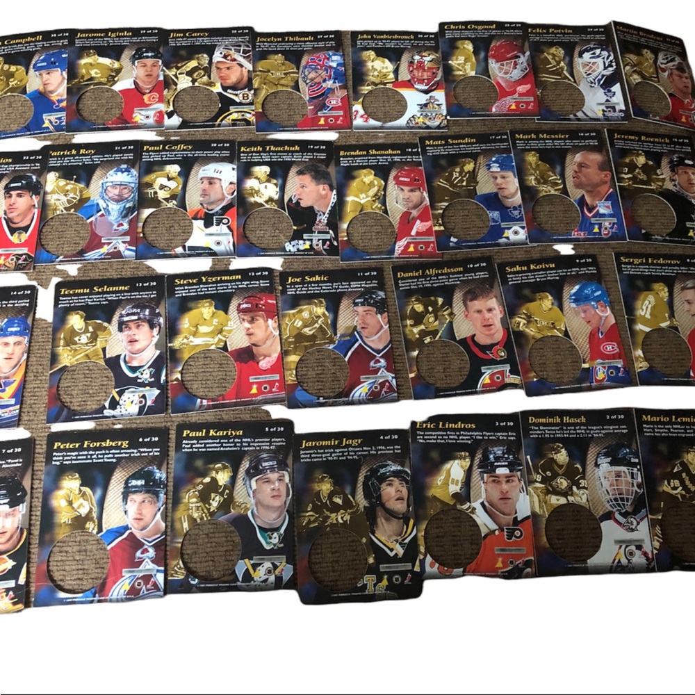 1997 Pinnacle "Mint Collection" Full set 30/30 Jagr Lemieux Messier Lindros NHL